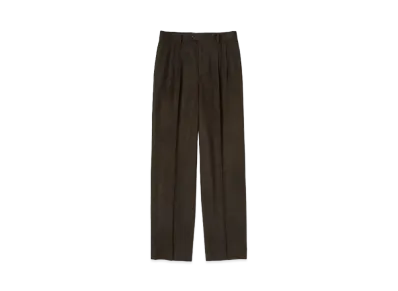 AURALEE Baby Camel Flannel Slacks "Dark Brown"