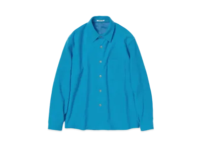 AURALEE Brushed Super Fine Wool Flannel Shirt "Light Blue"