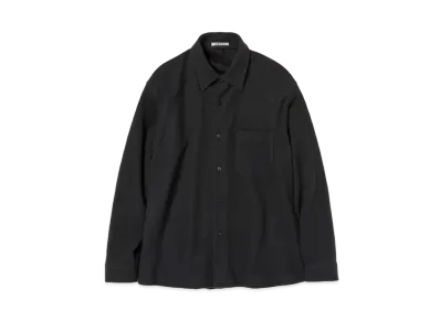 AURALEE Brushed Super Fine Wool Flannel Shirt "Ink Black"