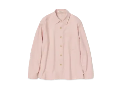 AURALEE Brushed Super Fine Wool Flannel Shirt "Light Pink"
