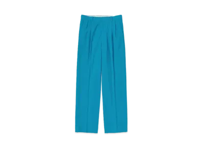 AURALEE Brushed Super Fine Wool Flannel Slacks "Light Blue"