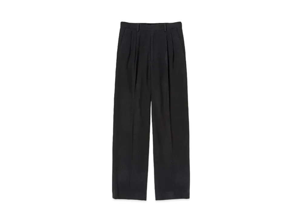 AURALEE Brushed Super Fine Wool Flannel Slacks "Ink Black"
