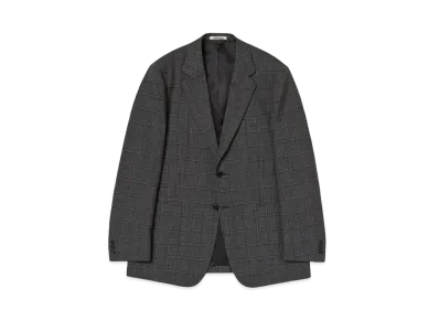 AURALEE Bluefaced Wool Check Jacket "Charcoal Check"