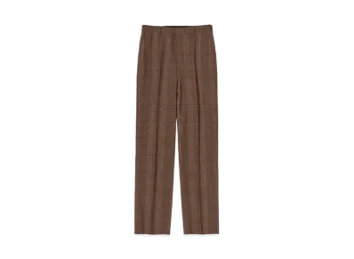 AURALEE Bluefaced Wool Check Slacks "Brown Check"