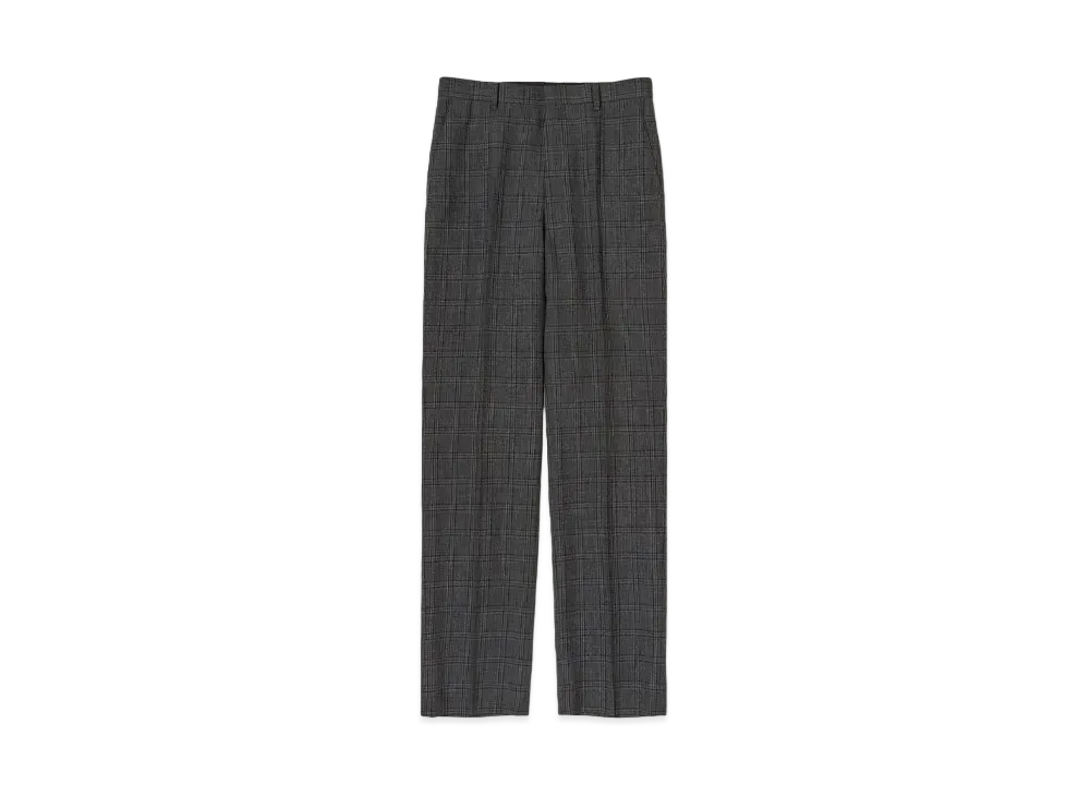 AURALEE Bluefaced Wool Check Slacks "Charcoal Check"
