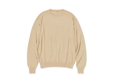 AURALEE Cashmere Silk Wool Knit P/O "Light Beige"