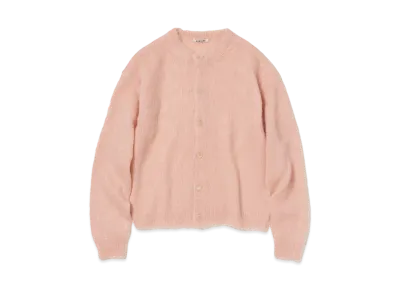 AURALEE Brushed Super Kid Mohair Knit Cardigan "Pink Beige"