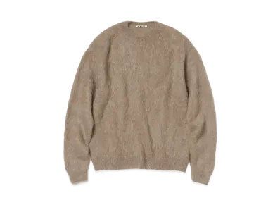 AURALEE Brushed Super Kid Mohair Knit P/O "Gray Beige"
