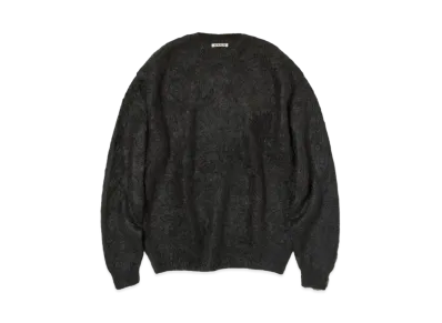 AURALEE Brushed Super Kid Mohair Knit P/O "Ink Black"