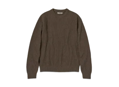 AURALEE Super Fine Wool Rib Knit P/O "Top Brown"