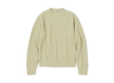 AURALEE Super Fine Wool Rib Knit P/O "Light Lime"