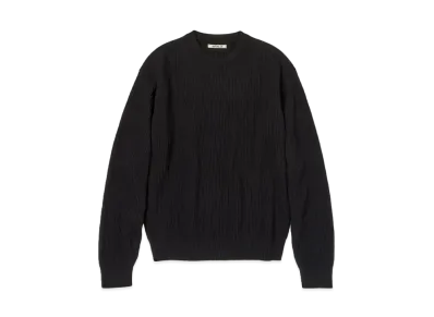 AURALEE Super Fine Wool Rib Knit P/O "Black"