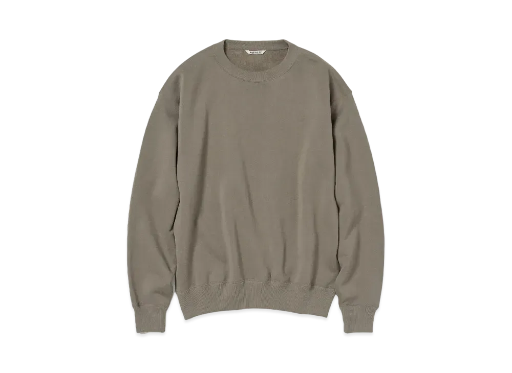 AURALEE Smooth Soft Sweat P/O "Olive Brown"