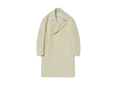 AURALEE Sponge Wool Melton Double-Breasted Coat "Light Lime"