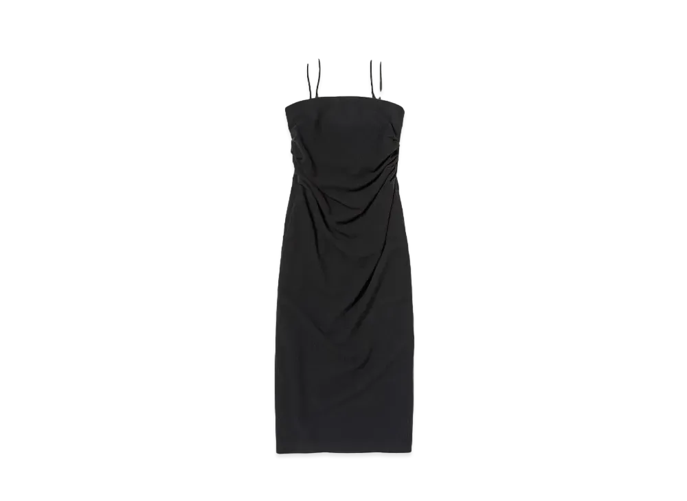 AURALEE Brushed Super Fine Wool Flannel Dress "Ink Black"