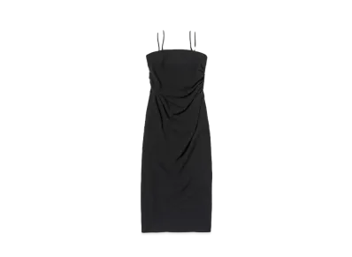 AURALEE Brushed Super Fine Wool Flannel Dress "Ink Black"