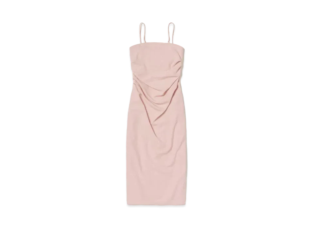 AURALEE Brushed Super Fine Wool Flannel Dress "Light Pink"