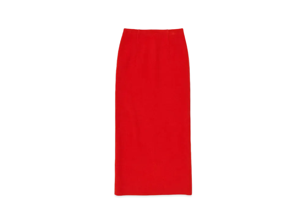 AURALEE Heavy Milano Rib Knit Skirt "Red"