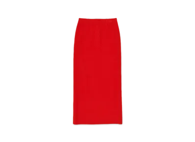 AURALEE Heavy Milano Rib Knit Skirt "Red"