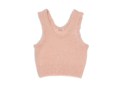 AURALEE Brushed Super Kid Mohair Knit Tank "Pink Beige"