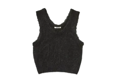 AURALEE Brushed Super Kid Mohair Knit Tank "Ink Black"