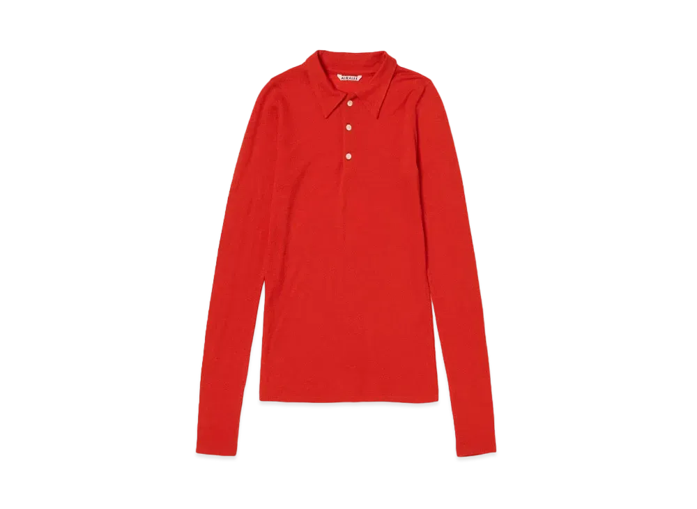 AURALEE Wool Amunzen Polo "Red"