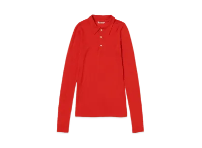 AURALEE Wool Amunzen Polo "Red"