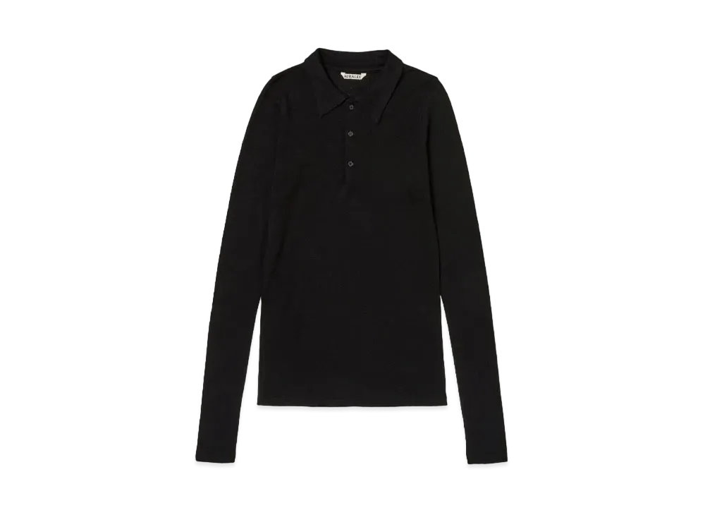 AURALEE Wool Amunzen Polo "Black"