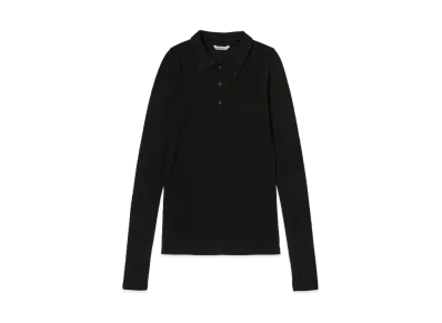 AURALEE Wool Amunzen Polo "Black"