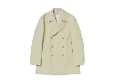 AURALEE Sponge Wool Melton P-Coat "Light Lime"