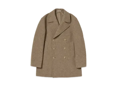 AURALEE Sponge Wool Melton P-Coat "Top Brown"