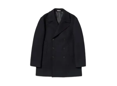AURALEE Sponge Wool Melton P-Coat "Dark Navy"
