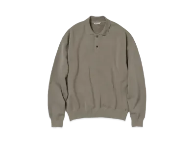 AURALEE Smooth Soft Sweat Polo "Olive Brown"