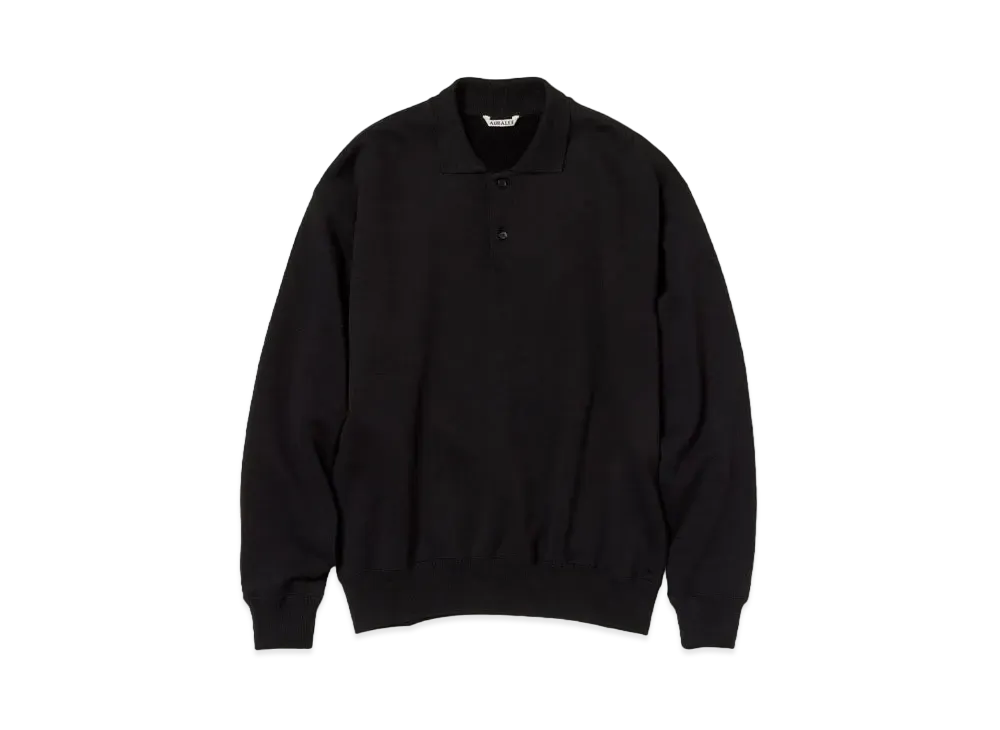 AURALEE Smooth Soft Sweat Polo "Black"