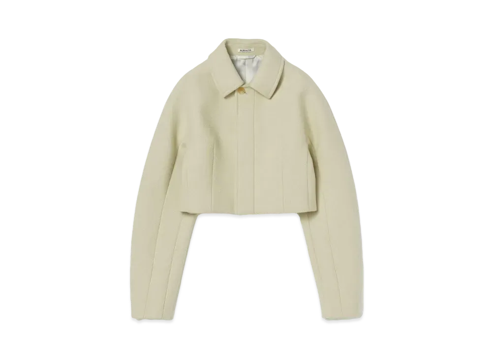 AURALEE Sponge Wool Melton Short Blouson "Light Lime"