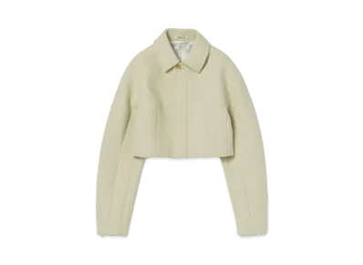 AURALEE Sponge Wool Melton Short Blouson "Light Lime"