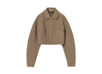 AURALEE Sponge Wool Melton Short Blouson "Top Brown"