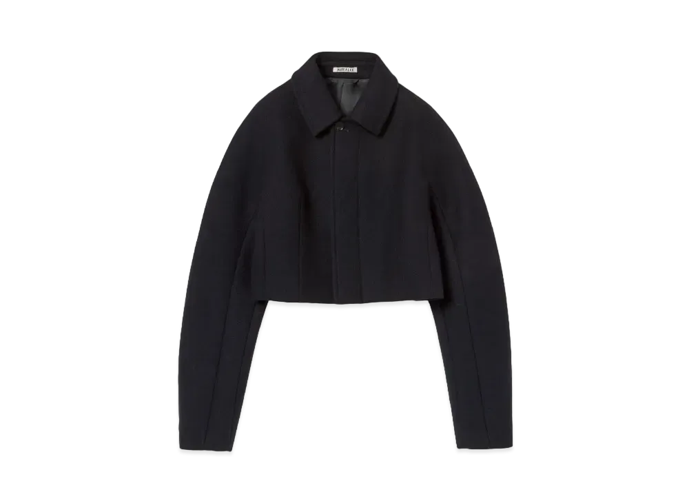 AURALEE Sponge Wool Melton Short Blouson "Dark Navy"