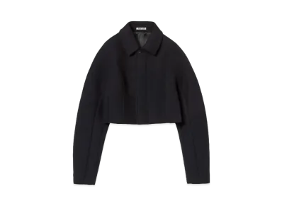AURALEE Sponge Wool Melton Short Blouson "Dark Navy"