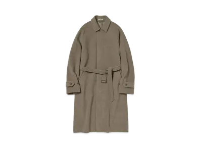 AURALEE Super Fine Wool Mosser Soutien Collar Coat "Khaki Beige"