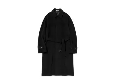 AURALEE Super Fine Wool Mosser Soutien Collar Coat "Black"