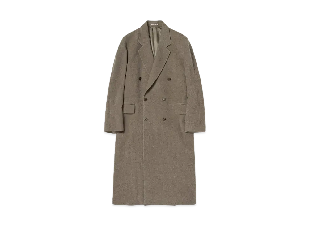 AURALEE Super Fine Wool Mosser Chesterfield Coat "Khaki Beige"