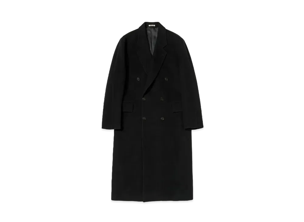AURALEE Super Fine Wool Mosser Chesterfield Coat "Black"