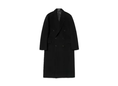 AURALEE Super Fine Wool Mosser Chesterfield Coat "Black"