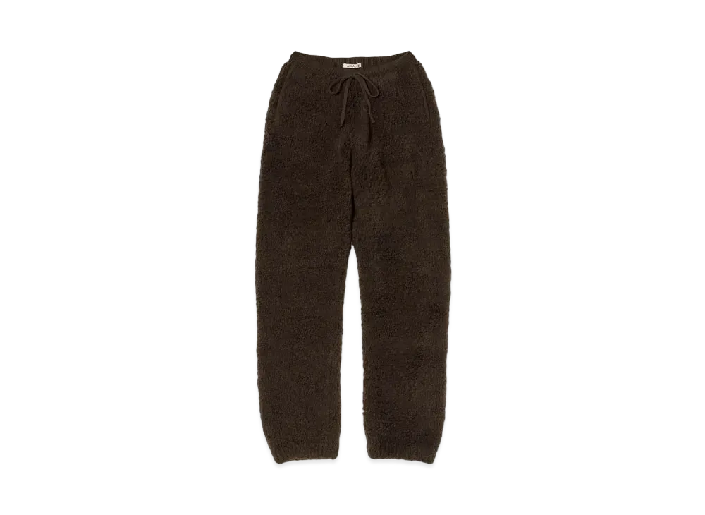AURALEE Merino Wool Boa Knit Pants "Dark Brown"