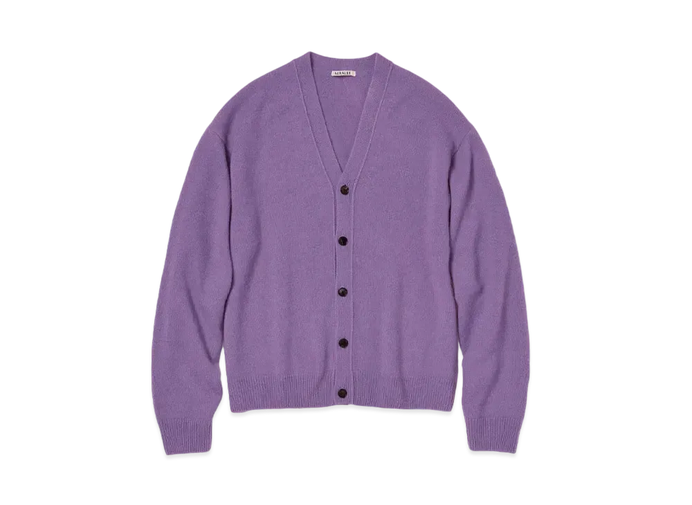 AURALEE Baby Cashmere Knit Cardigan "Purple"