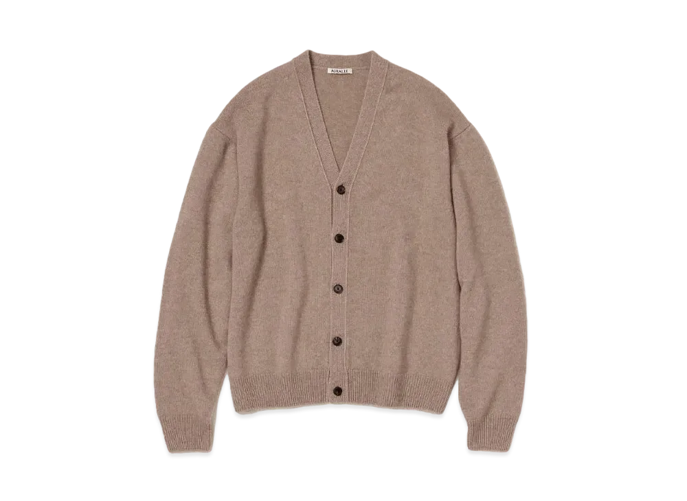 AURALEE Baby Cashmere Knit Cardigan "Natural Brown"