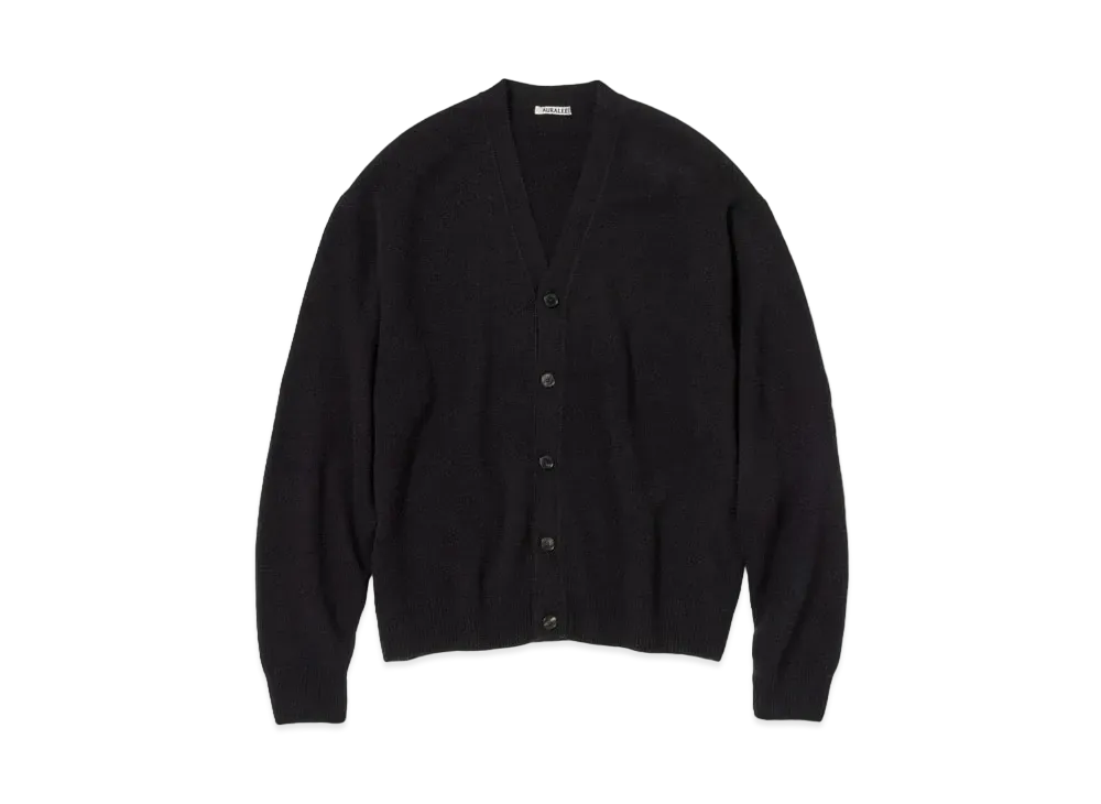 AURALEE Baby Cashmere Knit Cardigan "Top Black"