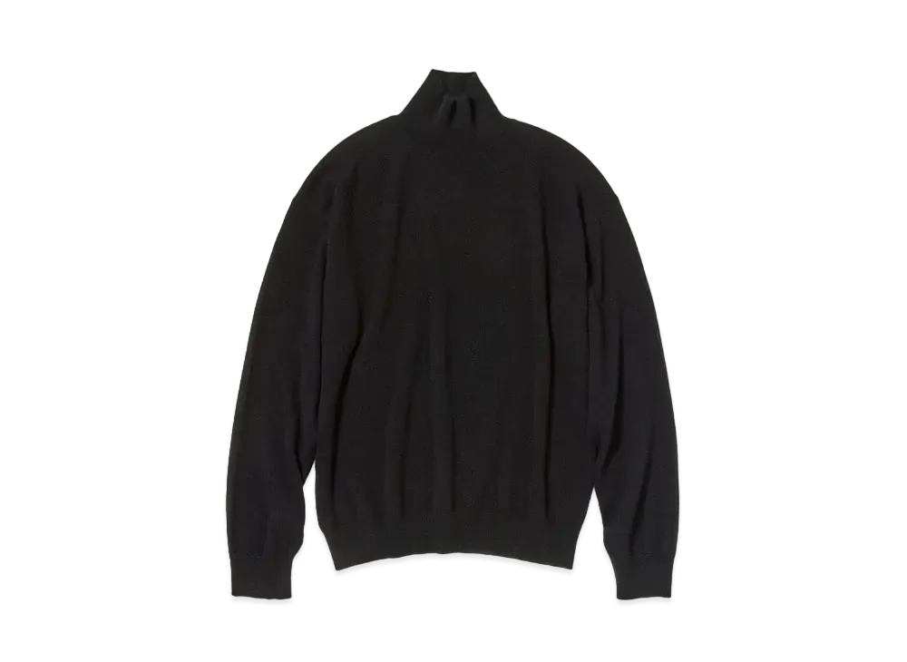 AURALEE Baby Cashmere Knit Turtle "Top Black"