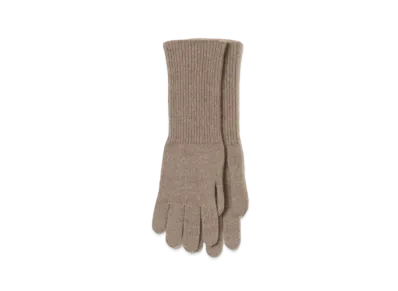 AURALEE Baby Cashmere Kniit Long Gloves "Natural Brown"